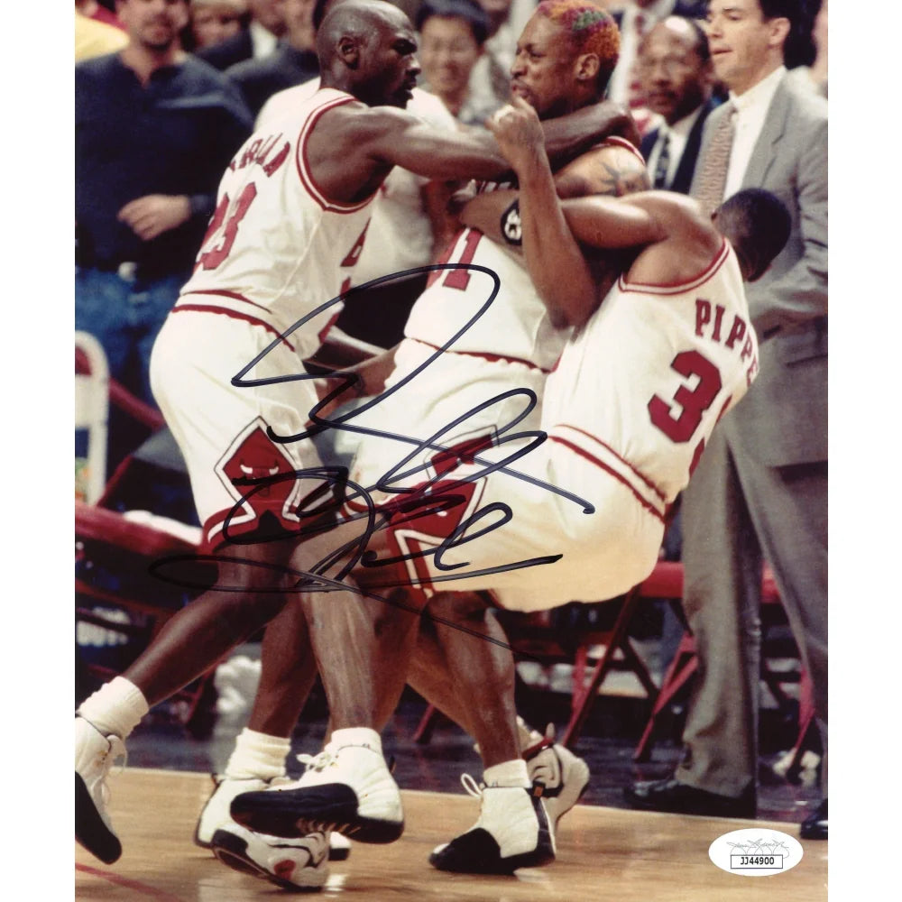 Dennis Rodman Autographed Chicago Bulls 8x10 Photo - JSA Certified COA - Perfect for Sports Memorabilia Collections & Man Cave Decor