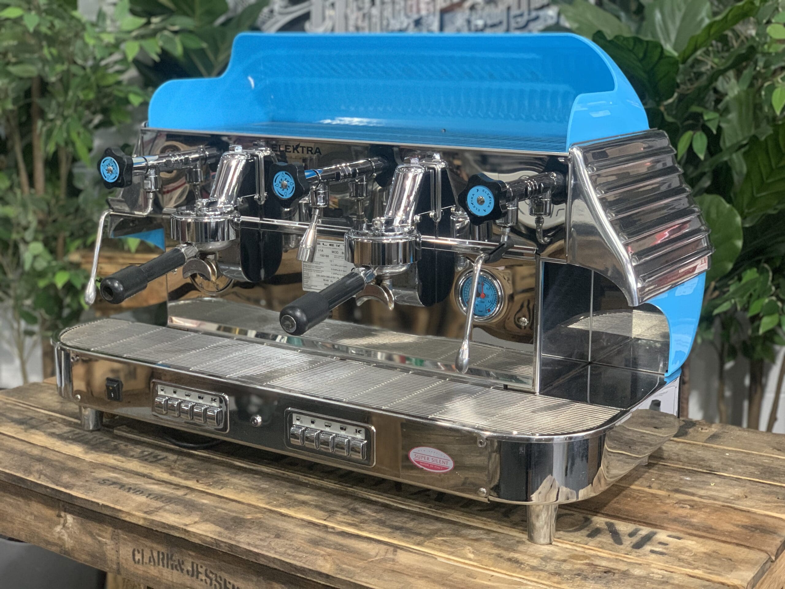 Elektra Barlume 2 Group Blue Espresso Machine - Professional Coffee Maker for Home & Cafe Use