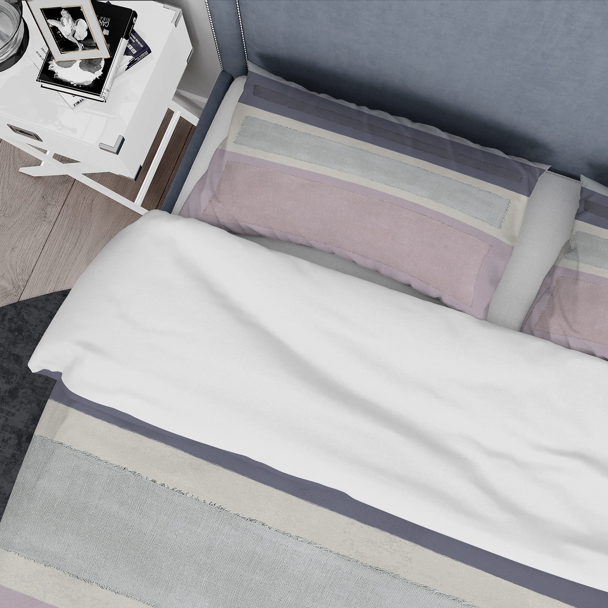 Modern Abstract Pink Duvet Cover Set King - 3-Piece Contemporary Bedding for All Seasons