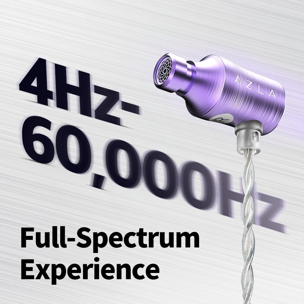 AZLA AZEL Edition G Gen 2 Wired Gaming Earbuds with Microphone - 3.5mm Jack & USB-C Adapter Included - Noise Isolating In-Ear Headphones for PC, Mobile & Console Gaming (Black/PurpleBlue) - Perfect for Competitive Gaming, Streaming & Music Listening