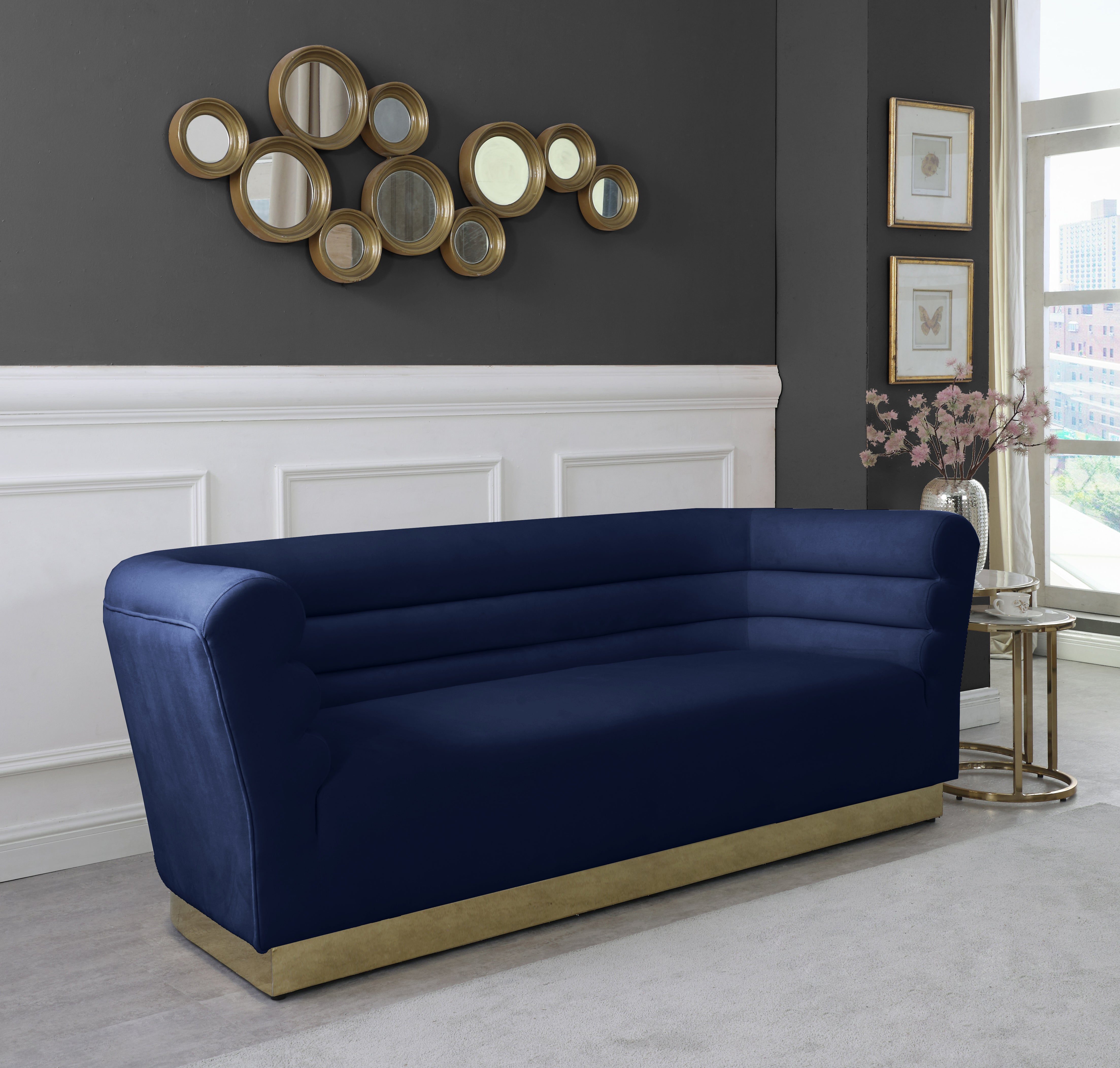 Luxury Bellini Velvet Sofa - Modern Plush Upholstered Couch for Living Room, Lounge & Home Decor - Soft Comfortable Sectional Sofa for Apartment, Dorm or Office