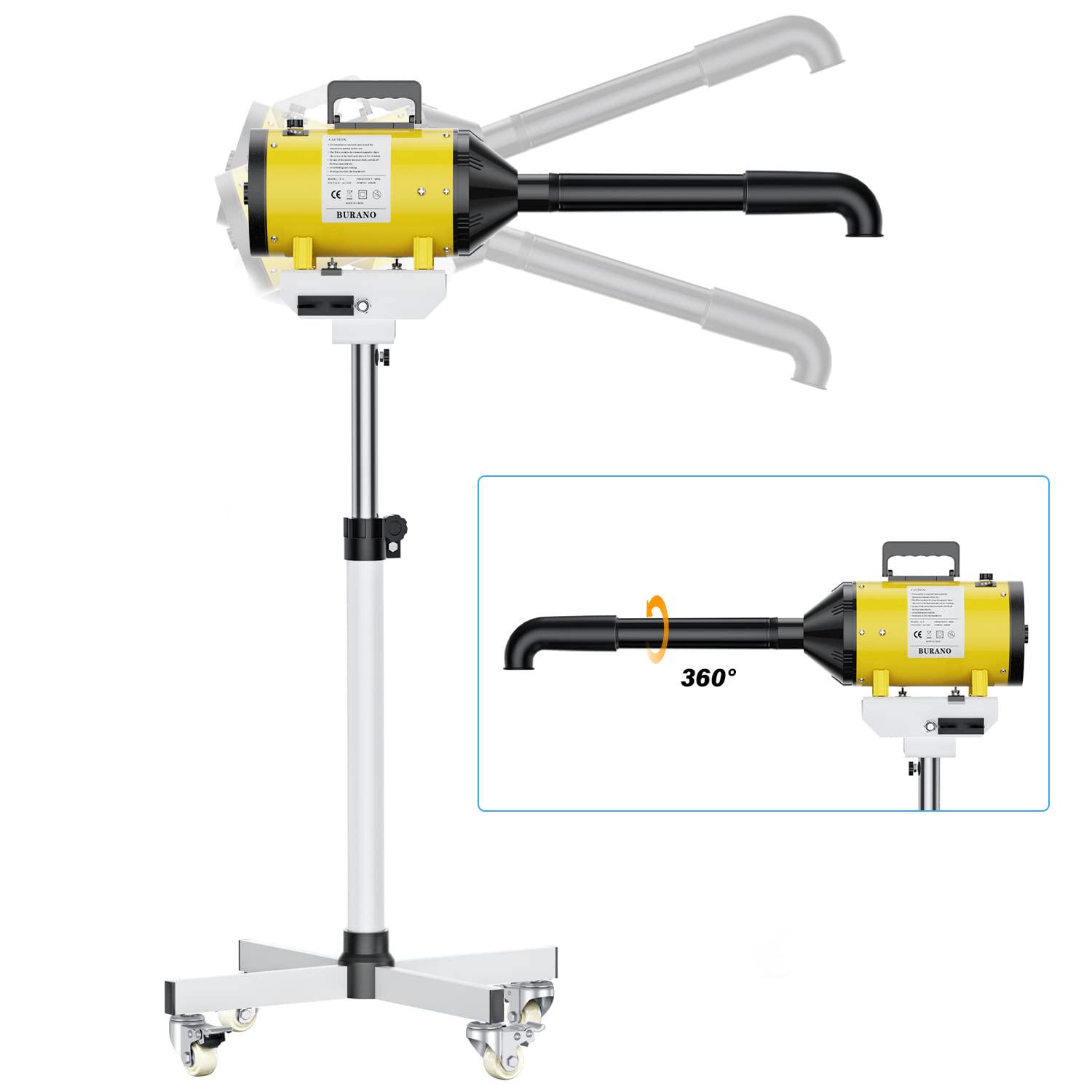 Professional Dog Grooming Dryer Stand - Adjustable High Velocity Pet Hair Dryer with Variable Speed & Heat Control - Perfect for Home Grooming, Pet Salons & Veterinary Clinics