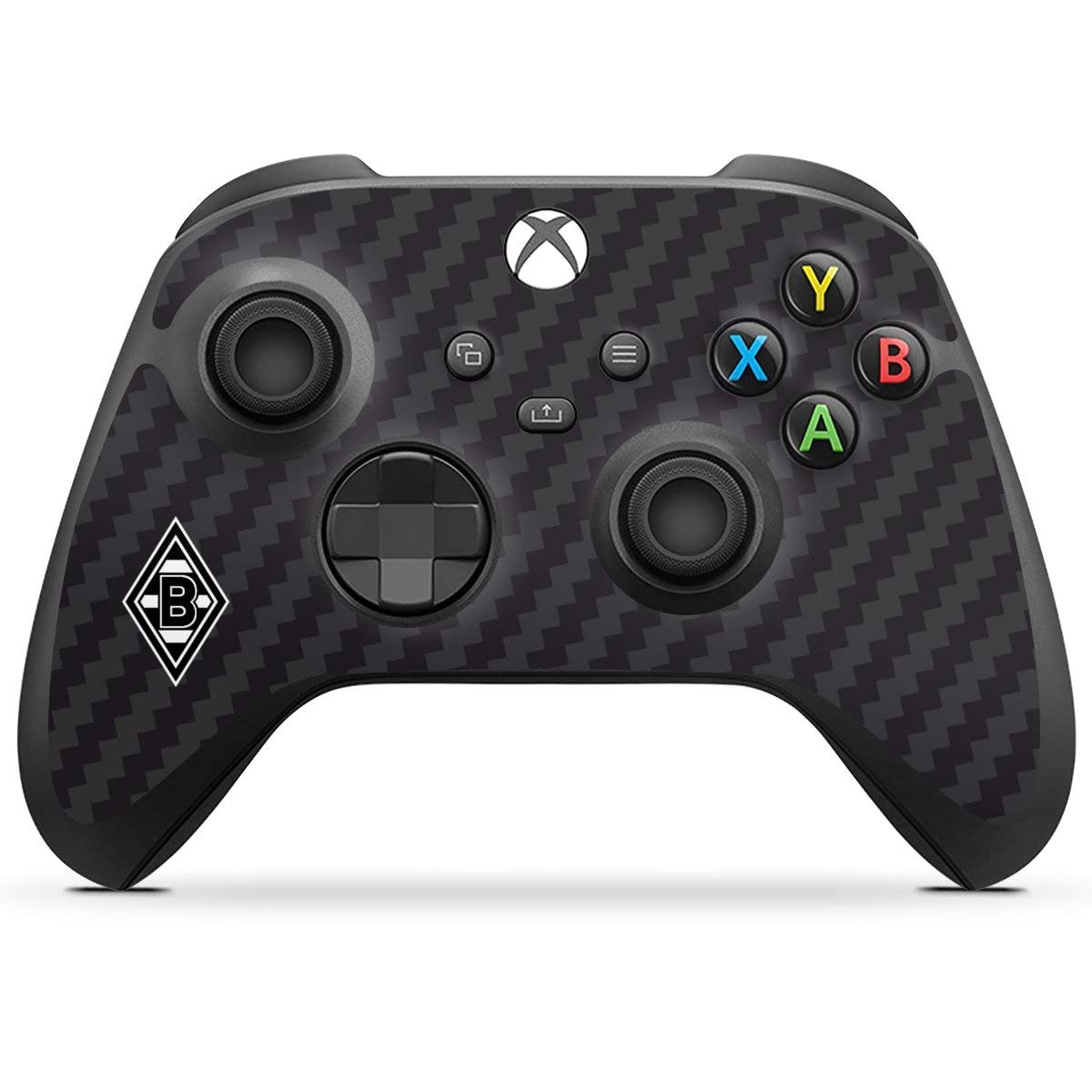 DeinDesign Xbox Series X Controller Skin - Borussia Mönchengladbach Carbon Sticker | Compatible with Microsoft Xbox Series X | Perfect for Gaming Enthusiasts & Football Fans