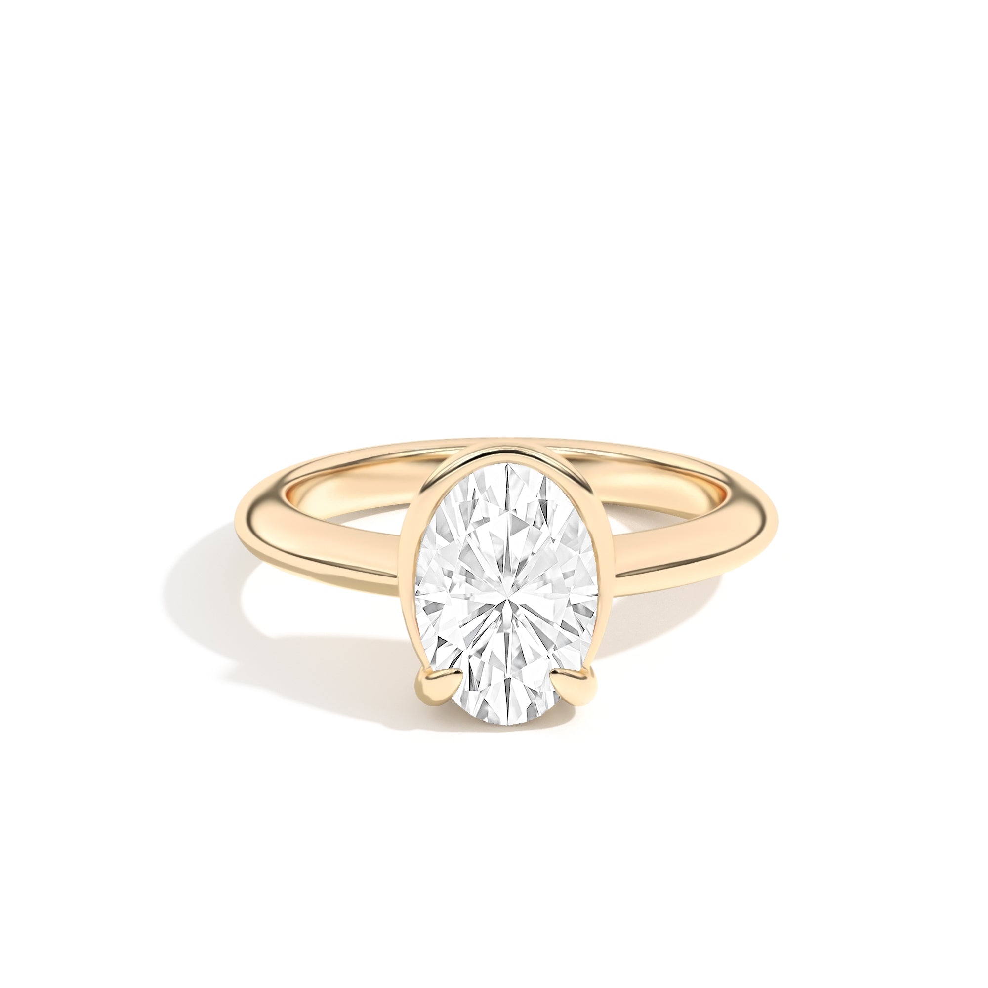 Ando Oval Sloping Semi Bezel Ring - Elegant Minimalist Jewelry for Women | Perfect for Everyday Wear, Date Nights & Special Occasions