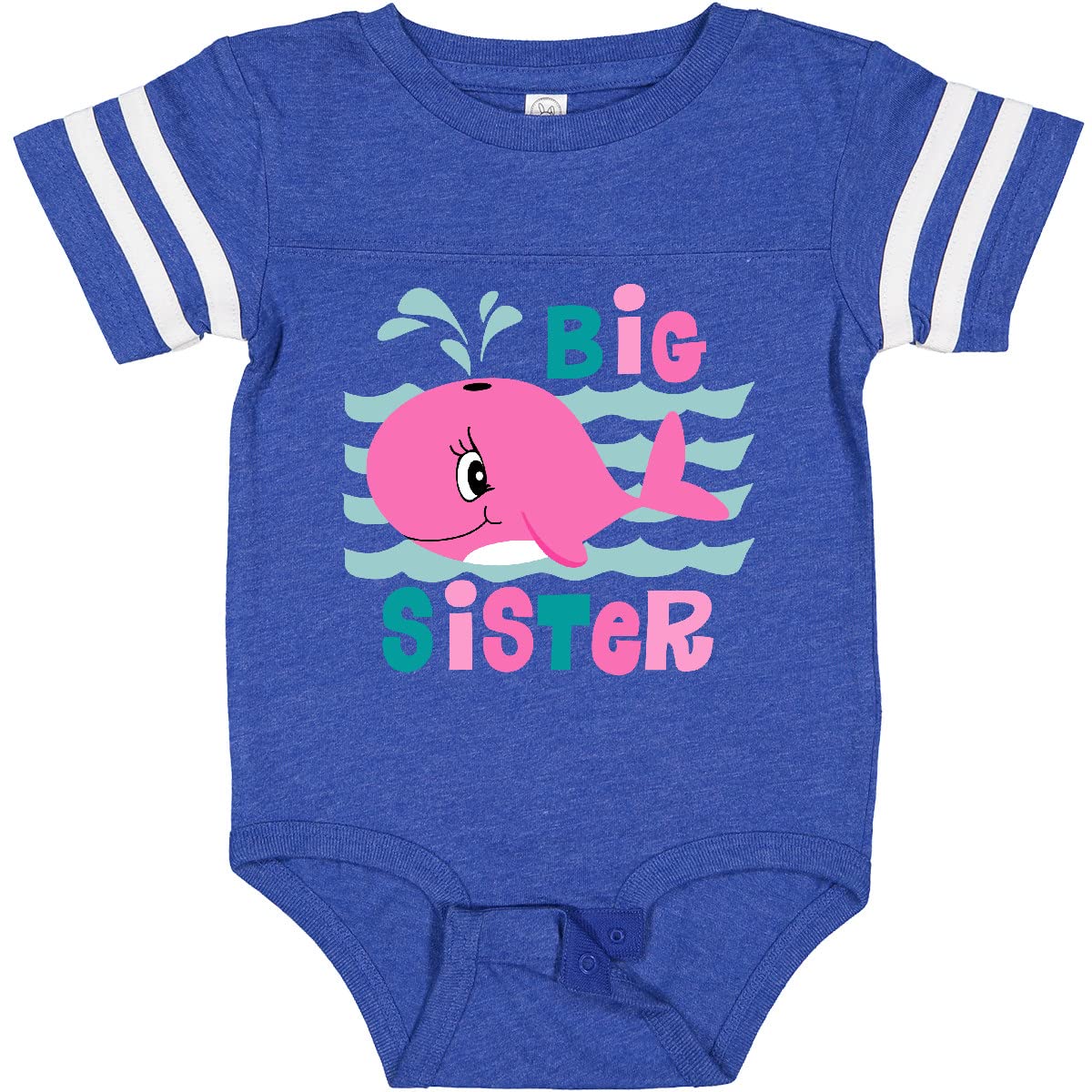 Inktastic Whale Big Sister Baby Bodysuit - Cute Whale Design Sibling Outfit for Newborns & Toddlers - Perfect for Family Photos, Sibling Announcements & Baby Showers