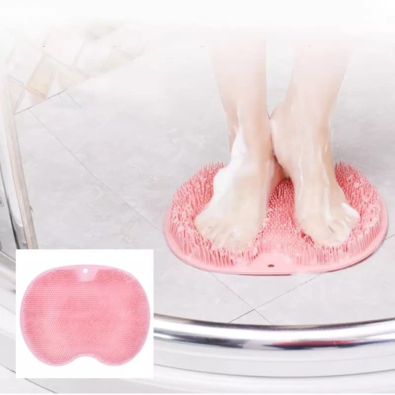 Nixby Non-Slip Shower Foot Scrubber with Suction Cups - Exfoliating Massage Mat for Foot Pain Relief & Improved Circulation - Multicolor Bath Brush for Relaxing Spa Experience at Home