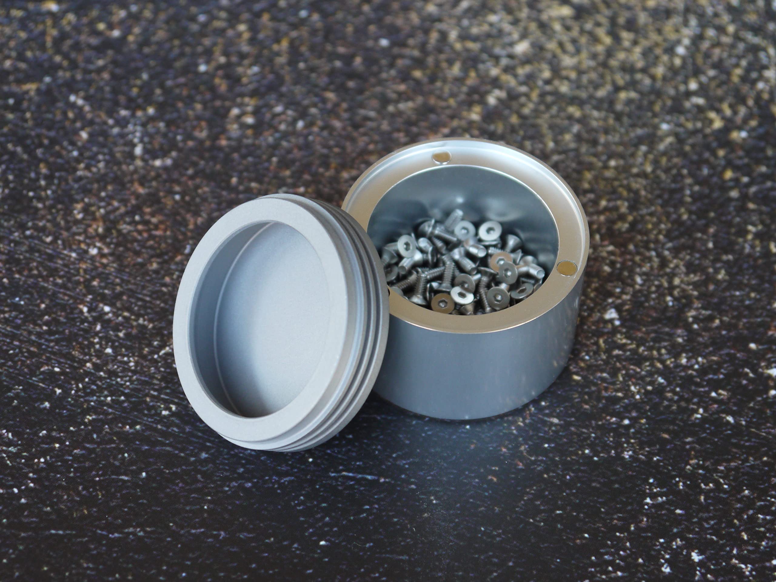 TEC Min-E-Vault EDC Storage Container - Silver for Outdoor & Survival Gear