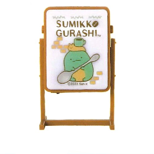San x Rilakkuma Cafe Light Up LED Signboard - 2 Inch Collectible Anime Toy for Home Decor, Office Desk Display, and Kawaii Merchandise Collection