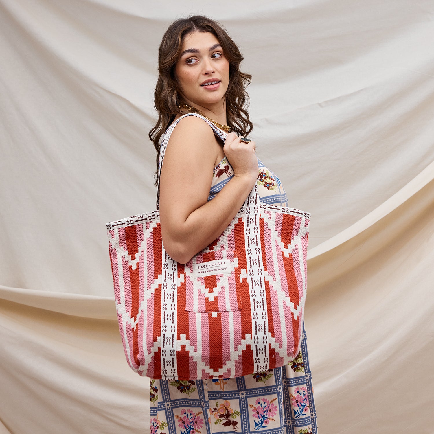 Nisha Woven Tote Bag - Stylish Handmade Cotton Shoulder Bag for Women | Perfect for Shopping, Beach, Work & Travel Accessories