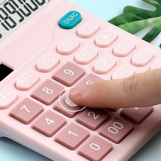 12-Digit Dual Power Large Screen Calculator with Solar & Battery - Perfect for Office, School, and Financial Calculations