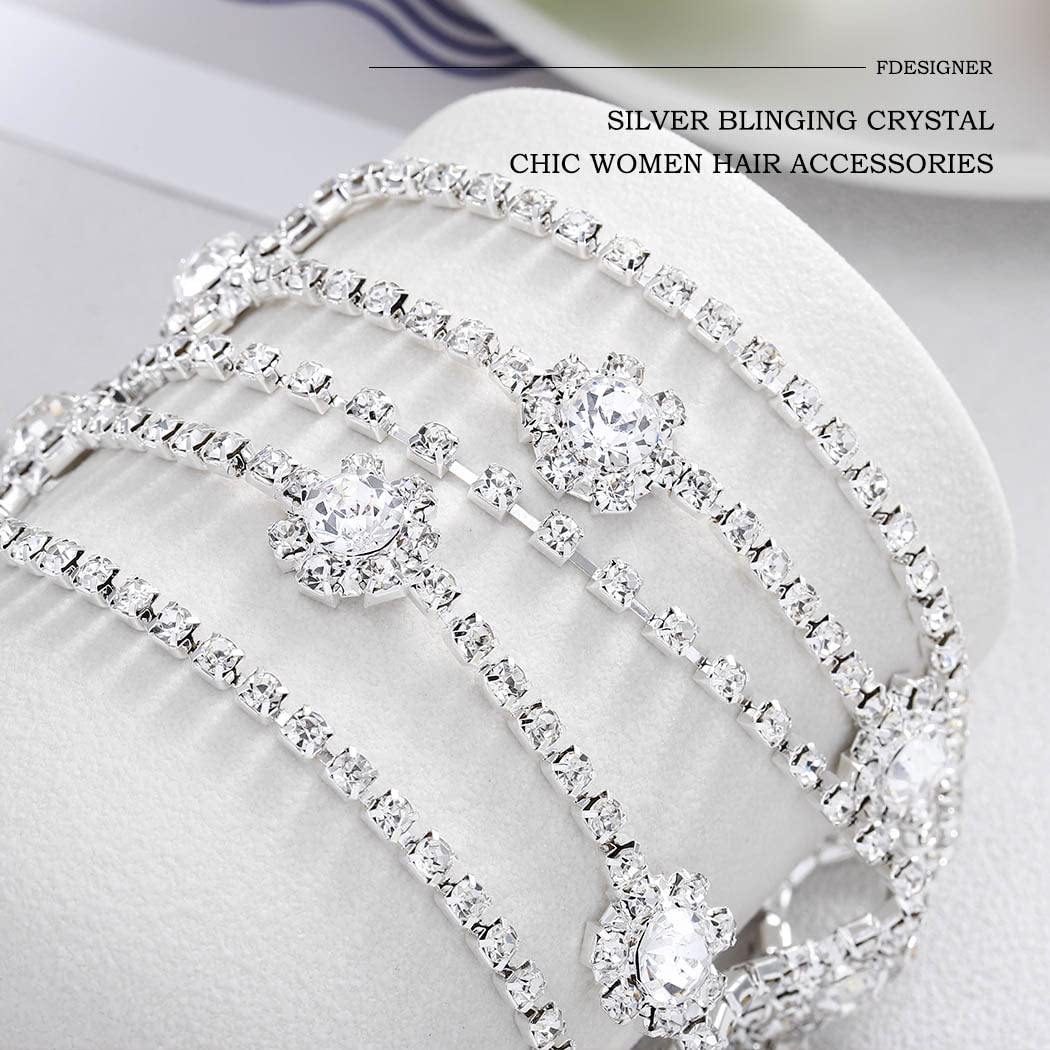 Sparkling Rhinestone Head Chain Jewelry - Elegant Crystal Wedding Hair Accessory for Brides & Prom - Women's Boho Headpiece for Holidays & Special Occasions - Perfect for Weddings, Parties & Festive Events