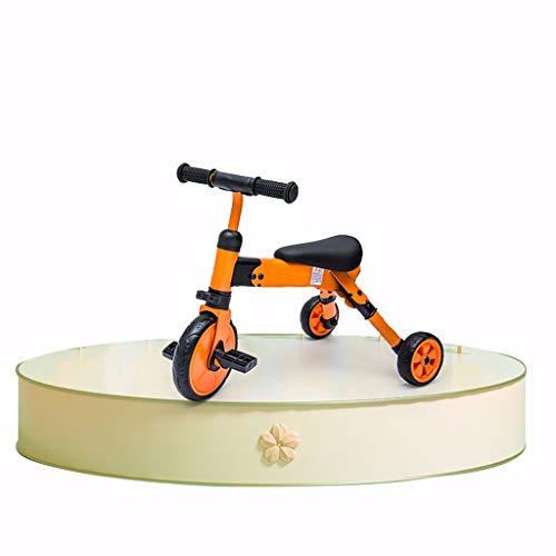 Foldable Pedal Tricycle for Kids 1-6 Years Old - Lightweight Baby Bike with Safety Features | Orange Toddler Tricycle for Boys & Girls | Perfect Birthday & Christmas Gift for Outdoor Play & Learning to Ride
