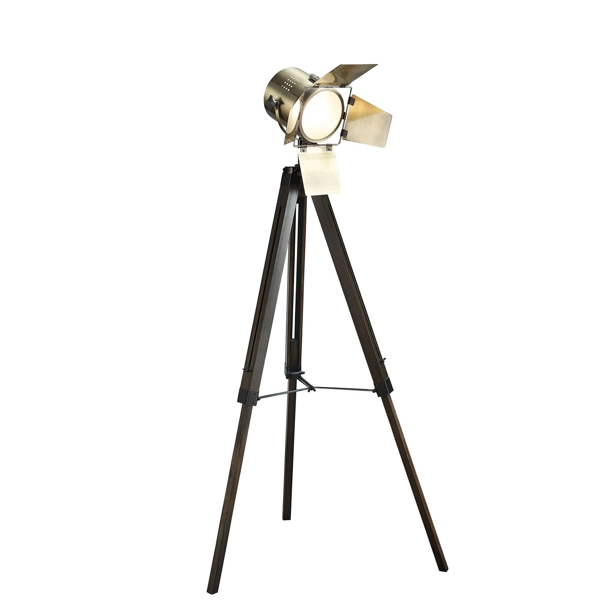 Benjara BM308969 55-inch Modern Tripod Floor Lamp in Black & Brass - Perfect for Living Room, Bedroom, or Office Lighting