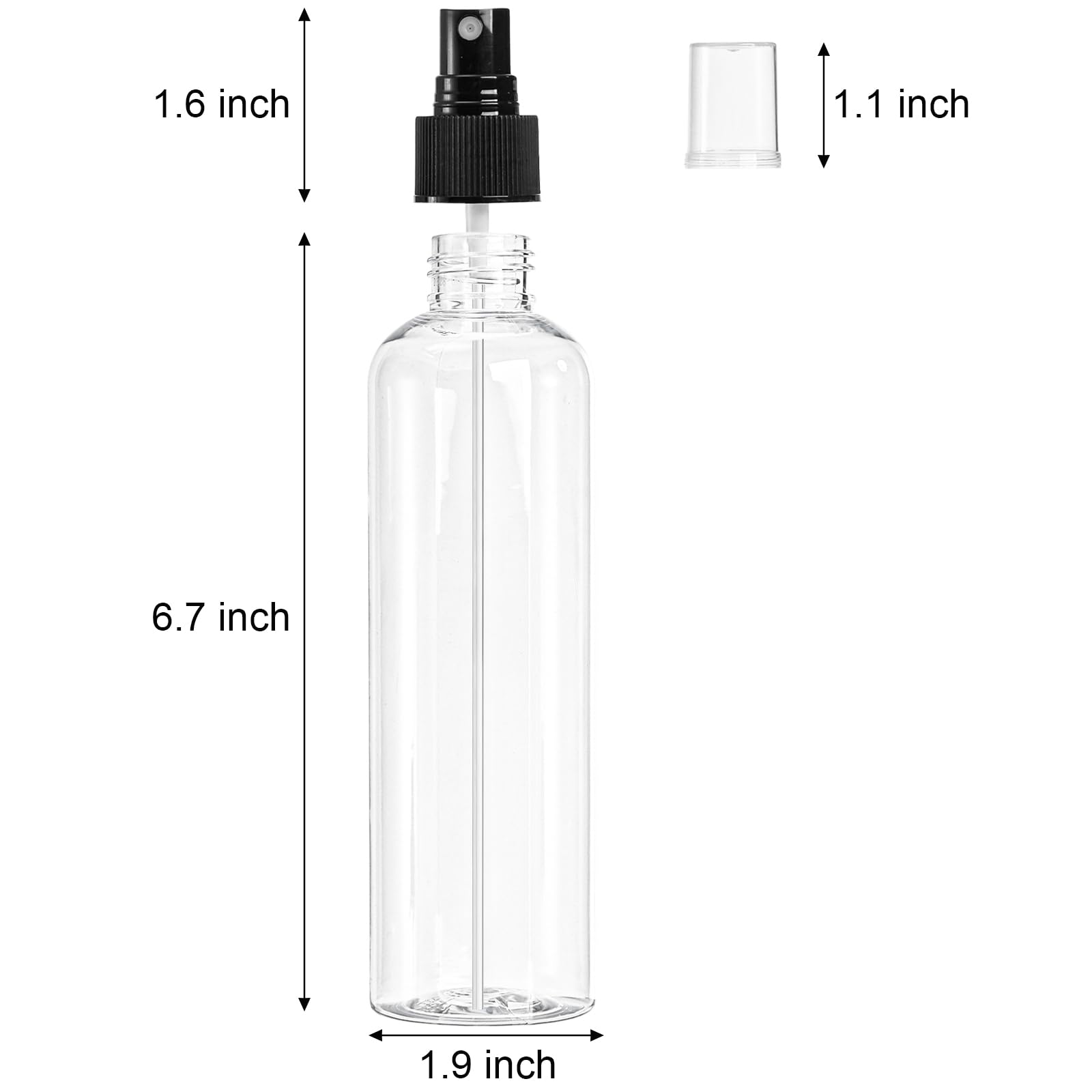 Bekith 16 Pack 8 oz Clear Plastic Spray Bottles - Fine Mist Empty Sprayer with Pump Cap for Essential Oils, Perfumes, Hair Care & Travel - Perfect for DIY Beauty, Home Cleaning & Gardening Solutions