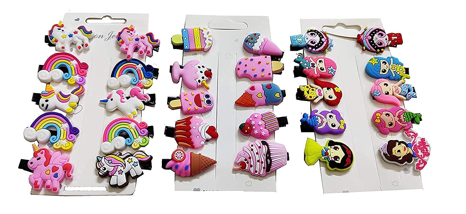 Mix Designs Hair Clips Set for Baby Girls Toddler - 20pc Barrettes Hair Accessories for Kids, Infants & Toddlers - Perfect for Parties, School, Photos & Daily Use