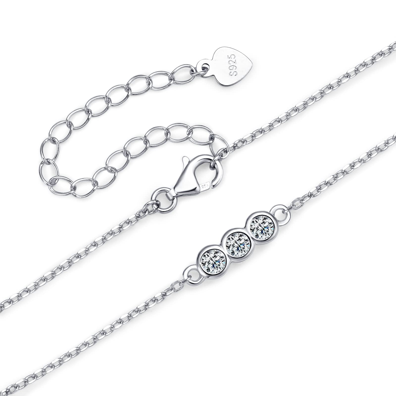 AINUOSHI 14K White Gold Plated Moissanite Bracelet for Women, 925 Sterling Silver Elegant Tennis Bracelet - Perfect Valentine's Day, Anniversary & Birthday Gift for Wife, Mom, Daughter | Wedding, Party, Date Night Jewelry