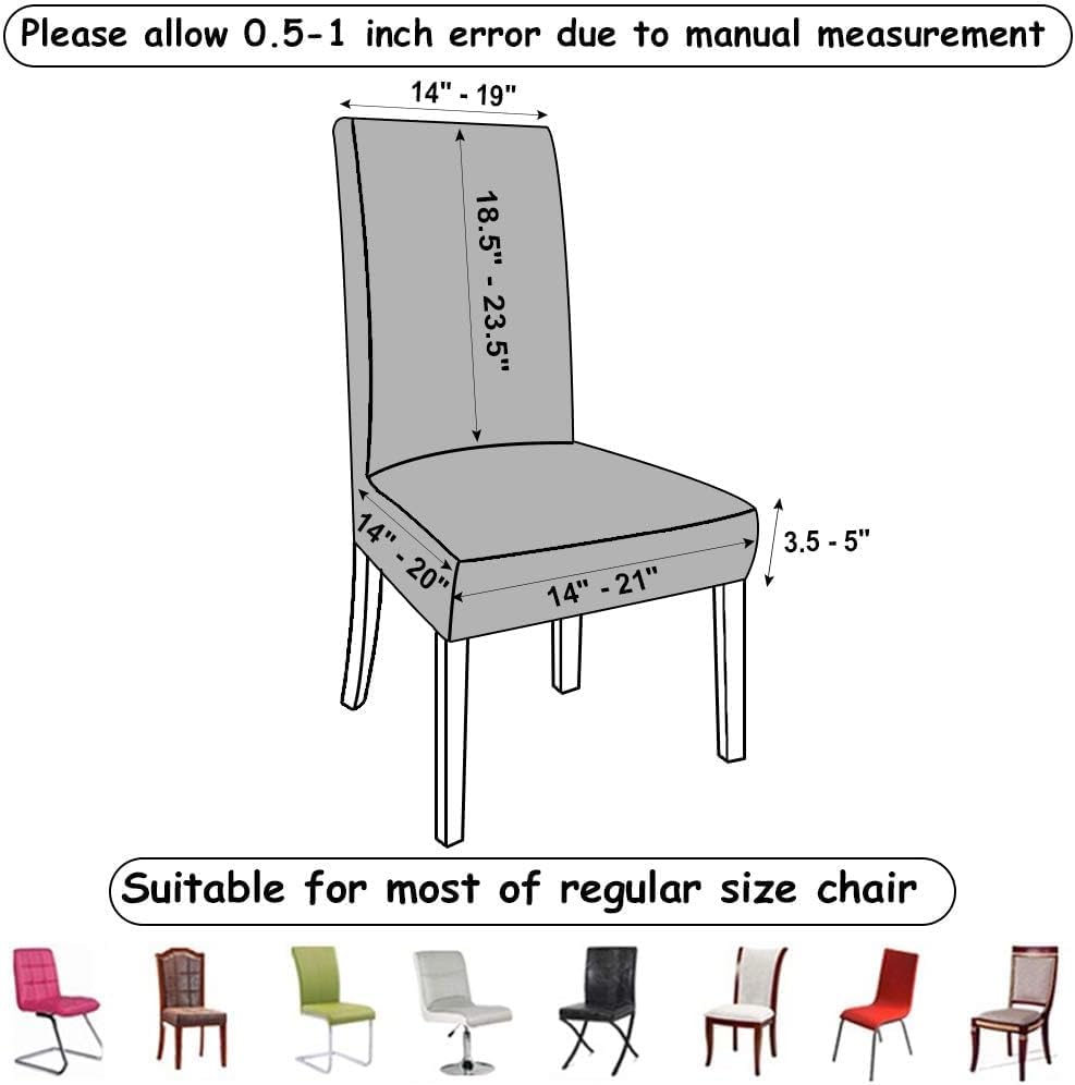 Stretch Parson Chair Covers Set of 4 - Light Grey for Dining Room