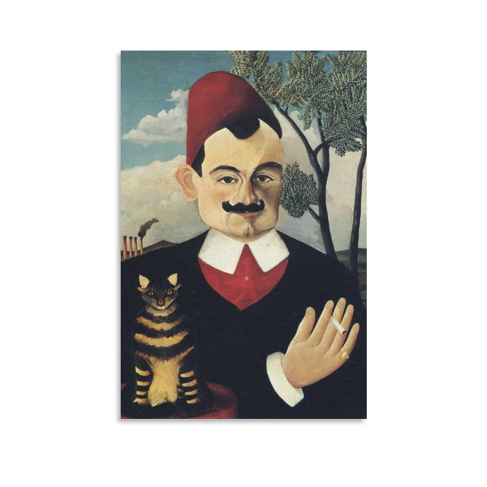 Henri Rousseau Painting Poster - Portrait of Pierre Loti Art Print, Canvas Wall Decor, Modern Home Decoration (20x30cm/8x12in) | Perfect for Living Room, Bedroom & Office Wall Art