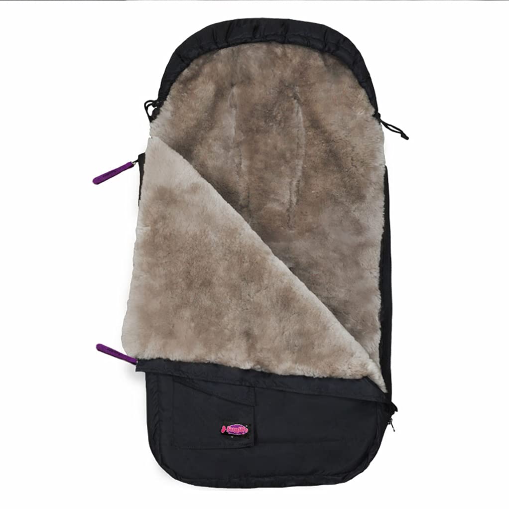 Premium 3-in-1 Stroller Blanket with Sheepskin Footmuff & Lambskin Handmuff - 100% Australian Wool, Ultra Warm & Anti-Freeze - Perfect for Baby Strollers, Car Seats & Winter Outings