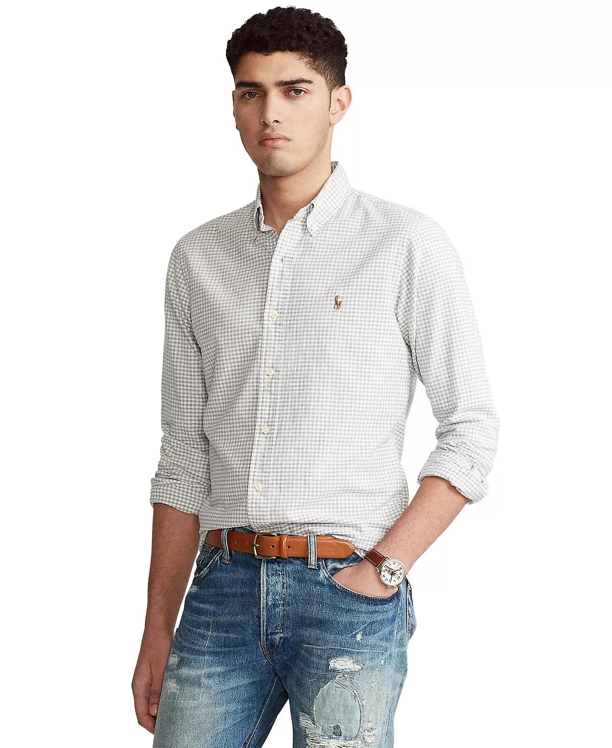 Ralph Lauren Men's Classic Oxford Shirt - Slim Fit Button Down Dress Shirt for Business & Casual Wear | Office, Date Night, Wedding & Formal Occasions