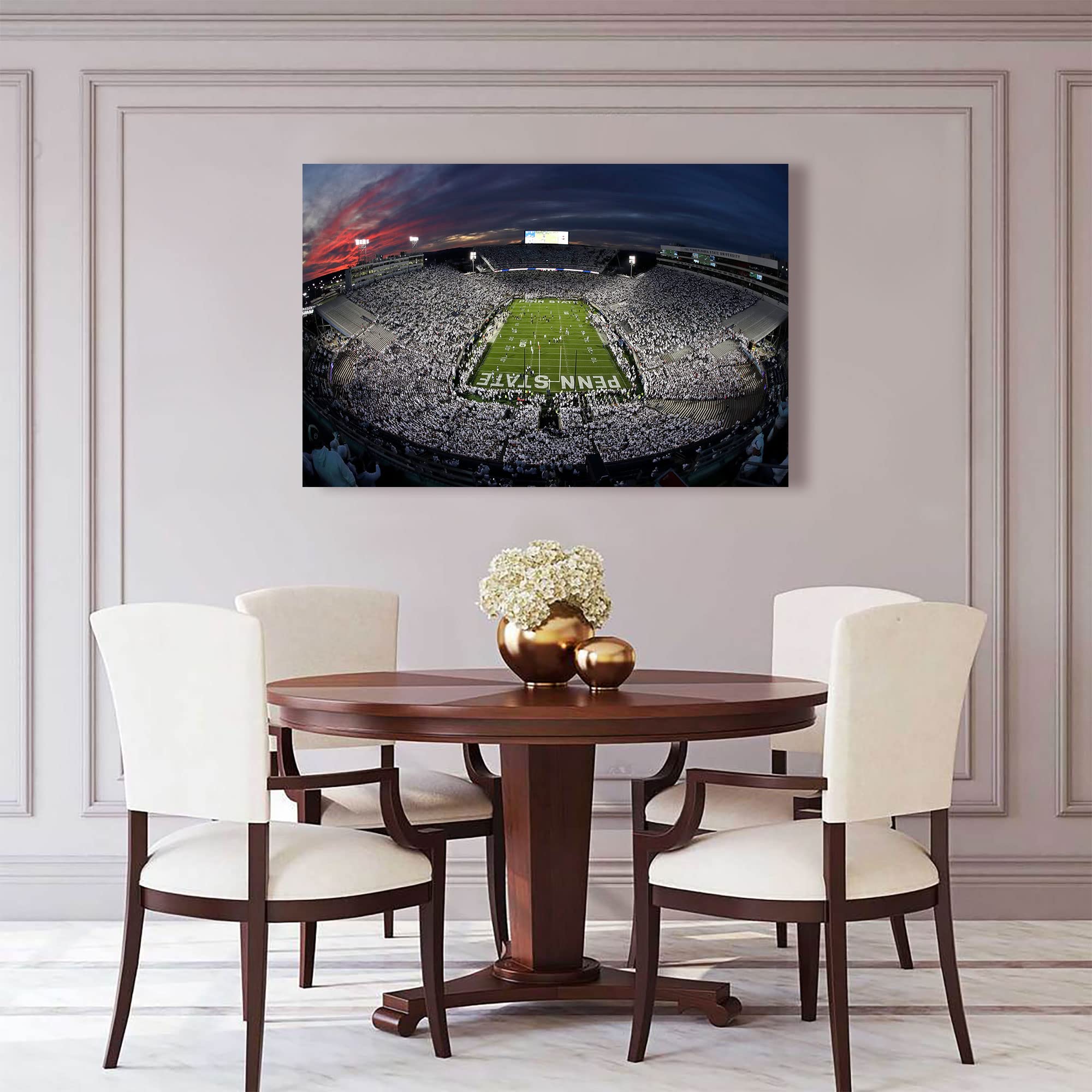 Beaver Stadium Canvas Wall Art - 11x17 Framed Ready to Hang, College Football Decor for Living Room, Kitchen, Office & Game Room - Perfect Gift for Penn State Fans