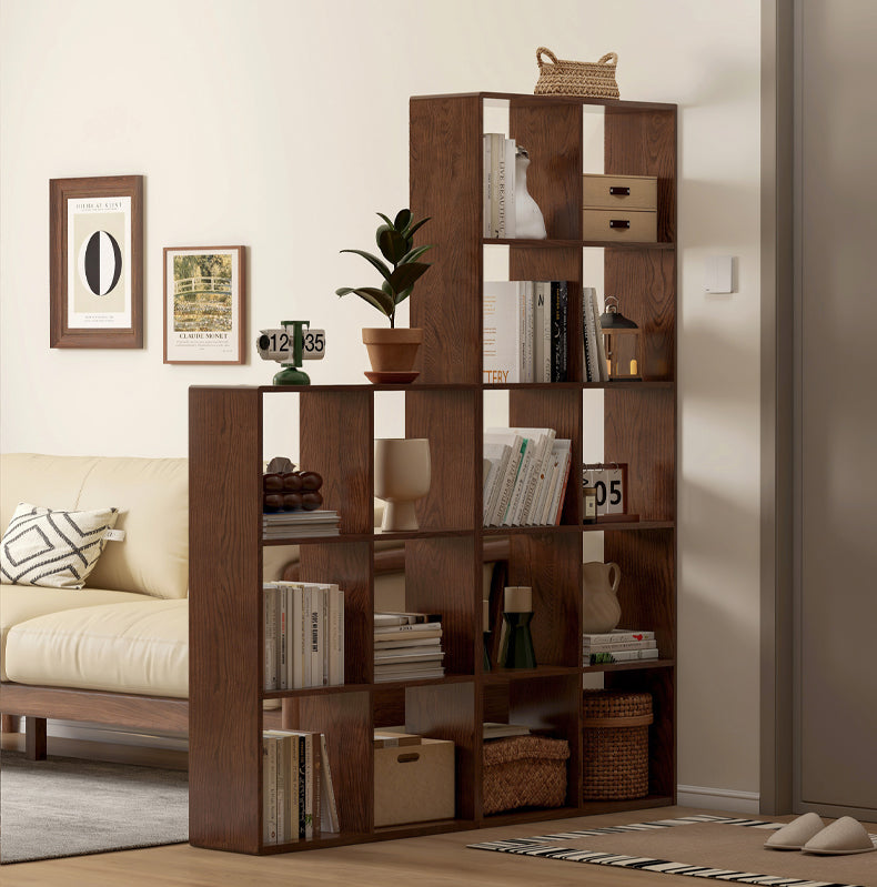 Oak & Beech Solid Wood Modular Bookshelf - Customizable Storage for Home Office, Living Room & Bedroom