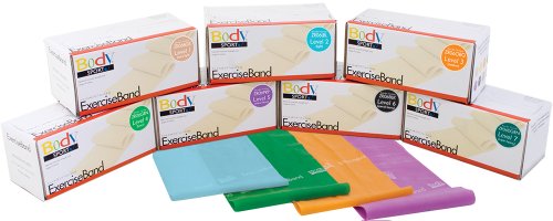 BodySport® Exercise Resistance Bands Set - 5 in. x 6 yd Professional Latex Bands for Home Workouts, Gym Training & Physical Therapy - Strength Training & Rehab Equipment for Men & Women - Perfect for Yoga, Pilates & CrossFit Exercises