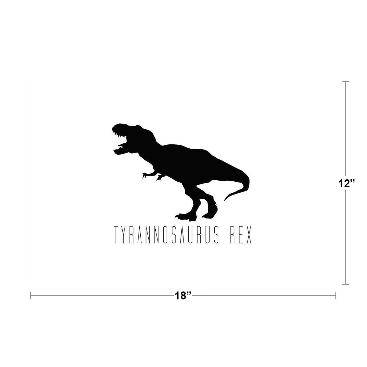 Tyrannosaurus Rex Dinosaur Poster - 18x12 Inch White Dino Wall Art for Kids Room Decor, Cool Dinosaur Pictures for Bedroom Walls | Perfect for Boys' Rooms, Playrooms & Dinosaur Themed Nurseries