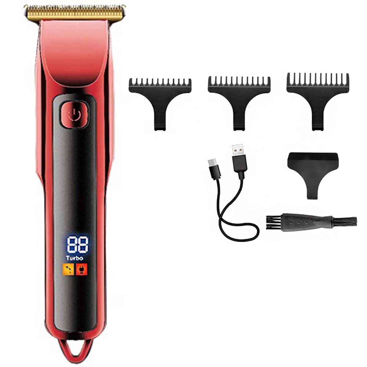 Professional Barber Scissors & Cordless Hair Clippers for Men - 0mm T-Blade Trimmer, Electric Beard Shaver & Hair Cutting Machine - Perfect for Home Grooming, Salon Use & Travel Essentials