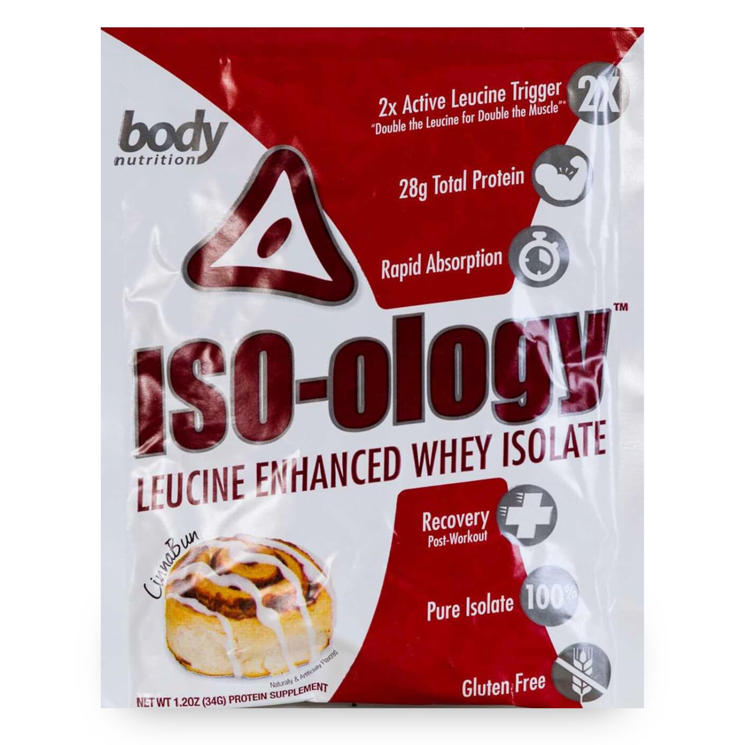ISO-Ology Leucine-Enhanced Whey Isolate Protein Powder - Gluten Free, Low Sugar & Low Carb Whey Protein for Men & Women - Cinnabun Flavor (34g) - Perfect Post-Workout Recovery Shake for Muscle Growth & Fitness Goals