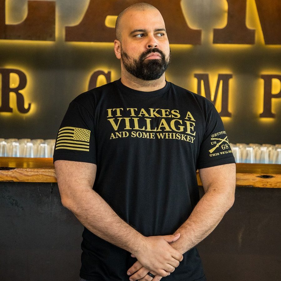 It Takes A Village T-Shirt - Black Cotton Tee for Women & Men - Casual Wear, Family Outings & Community Events