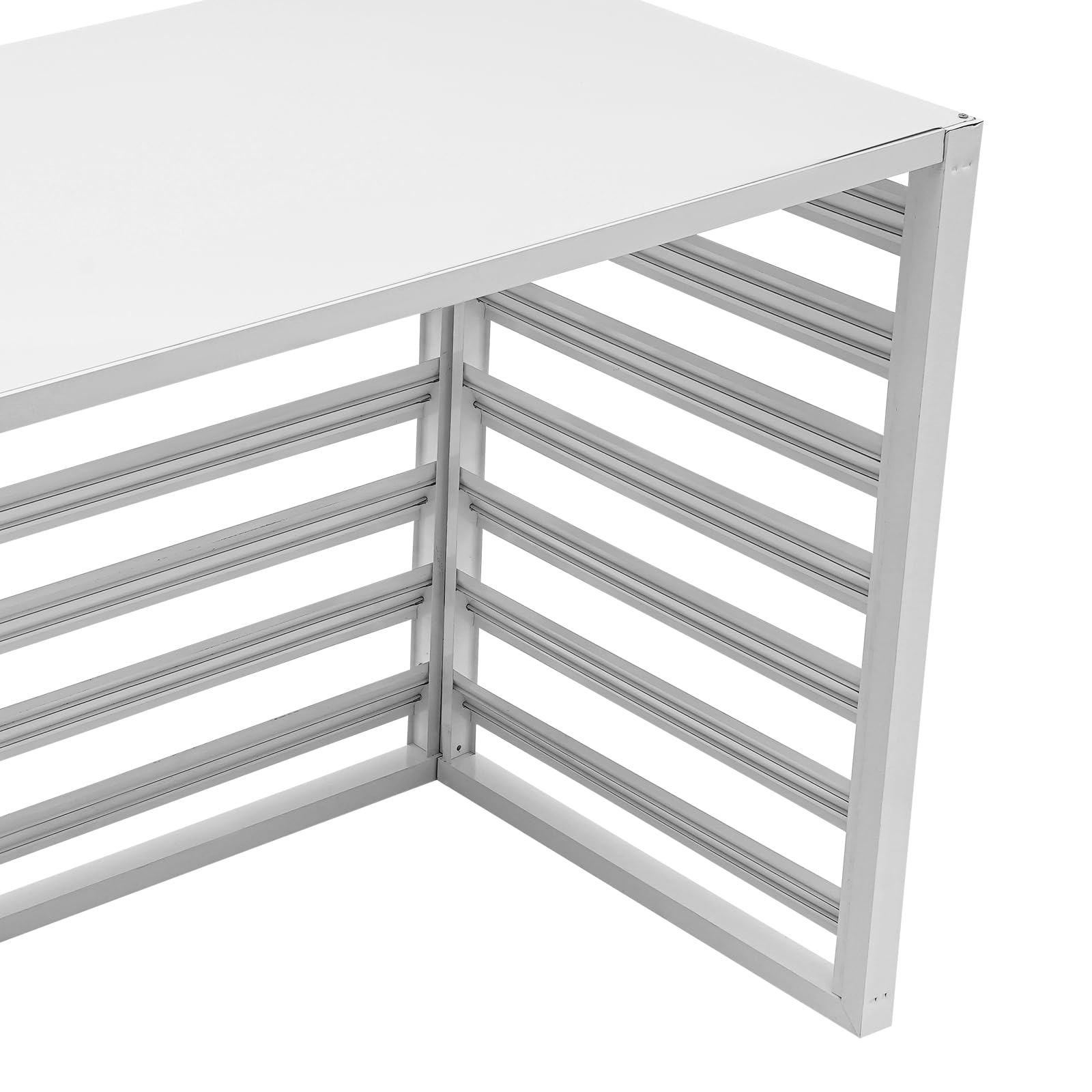 Outdoor AC Privacy Fence Cover - Aluminum Alloy Metal Top Cover for 2-3P Air Conditioners (43.31