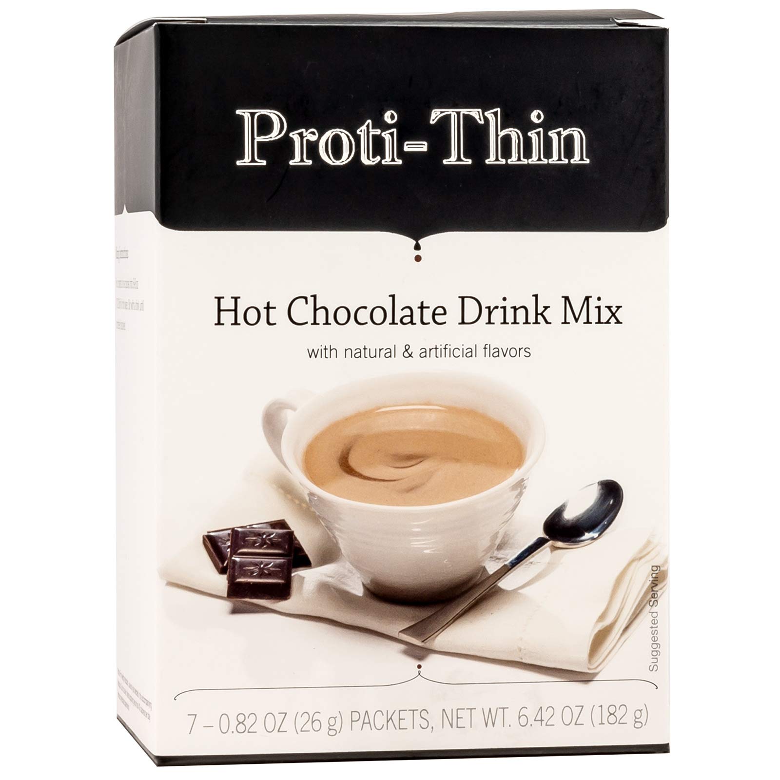 Proti-Thin Protein Diet Hot Chocolate - 15g Protein, Low Calorie, Low Carb, Low Sugar | KETO Friendly & Ideal Protein Compatible (7 Servings/Box) - Perfect for Weight Loss & Healthy Lifestyle