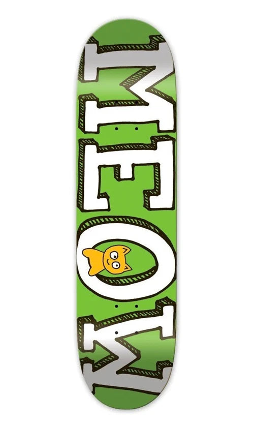 Meow Logo Skateboard Deck - 7.5 Inch Green Cruiser Board for Street & Park Riding | Perfect for Beginners & Skaters