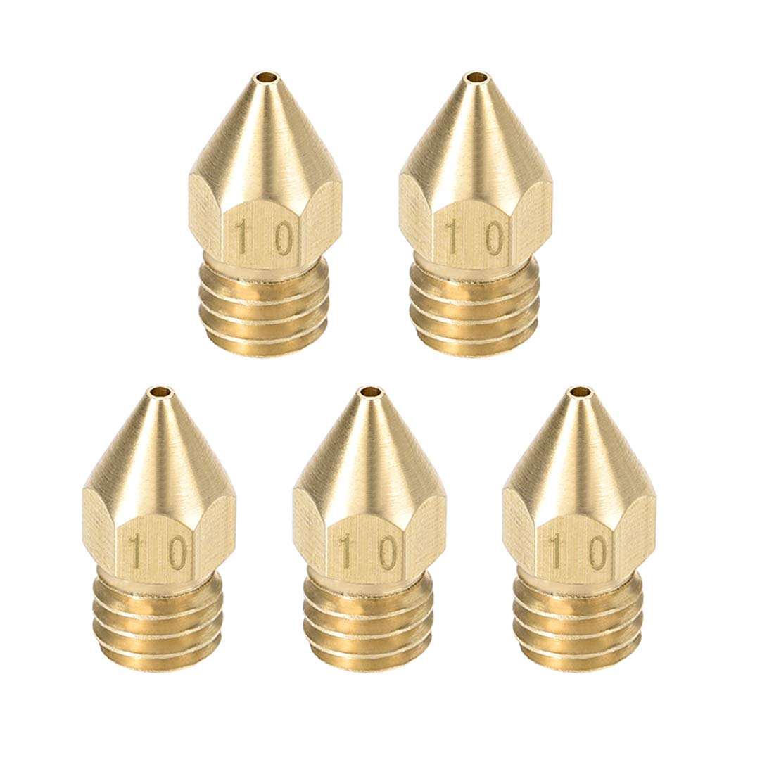 uxcell 5pcs 3D Printer Nozzle Kit - 1mm Brass Extruder Print Head for 1.75mm Filament M6 Compatible with Most 3D Printers - Perfect for High-Precision Printing, DIY Projects & Rapid Prototyping
