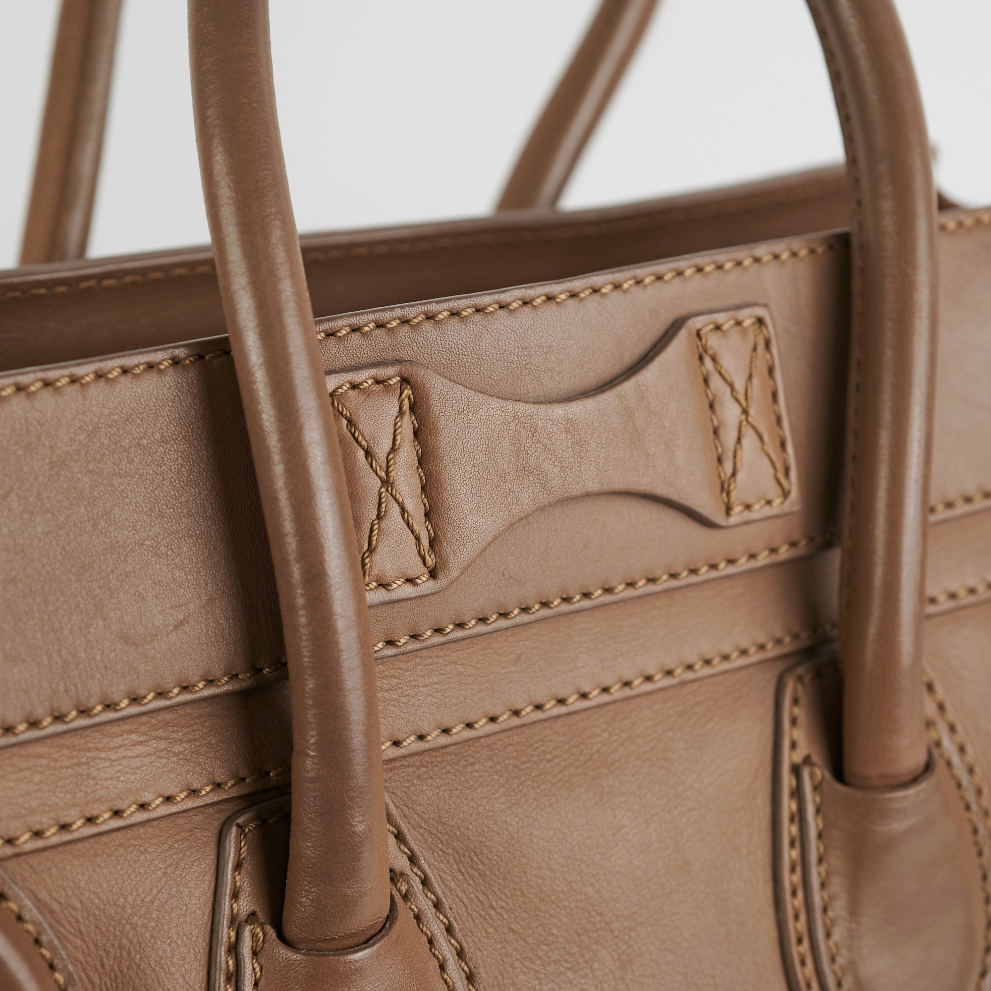 Celine Micro Luggage Taupe Tote Bag - Premium Leather Handbag for Women | Perfect for Work, Travel & Everyday Use