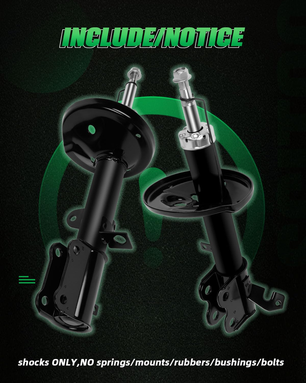 SCITOO Front Struts & Rear Shock Absorbers Kit - 4PCS Compatible with 1998-2002 Chevy Prizm, 1992-1997 Geo Prizm, 1993-2002 Toyota Corolla - Perfect for Smooth Ride & Enhanced Vehicle Stability
