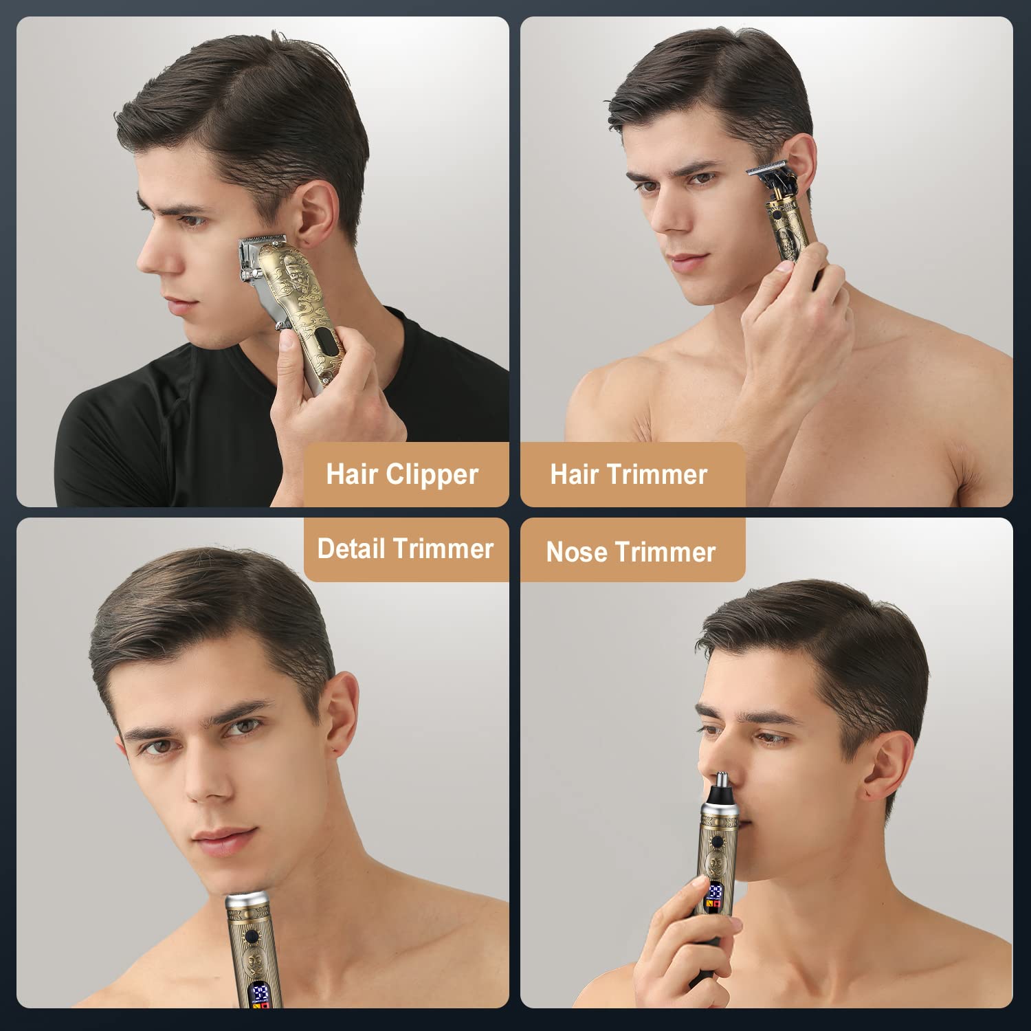 Professional Cordless Hair Clippers for Men - Electric Shaver & Beard Trimmer Kit, Barber-Grade Haircut Clippers with Precision Blades - Perfect for Home Haircuts, Beard Grooming & Professional Barber Use