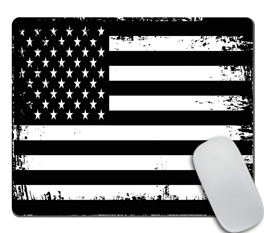 Grunge American Flag USA Flag Black and White Mouse Pad - Non-Slip Rubber Gaming Mouse Mat for PC, Laptop & Office - Perfect for Gamers, Graphic Designers & Home Office Use