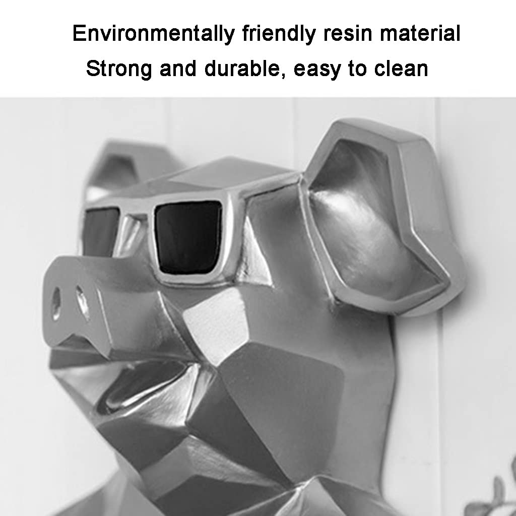 Nordic Geometric Pig Shape Toilet Paper Holder - Wall-Mounted Bathroom Tissue & Towel Storage Rack - Pink Modern Home Decor for Bathroom, Hotel, or Gift (19.2x21.6cm) - Perfect for Small Spaces, Guest Bathrooms & Unique Birthday Presents