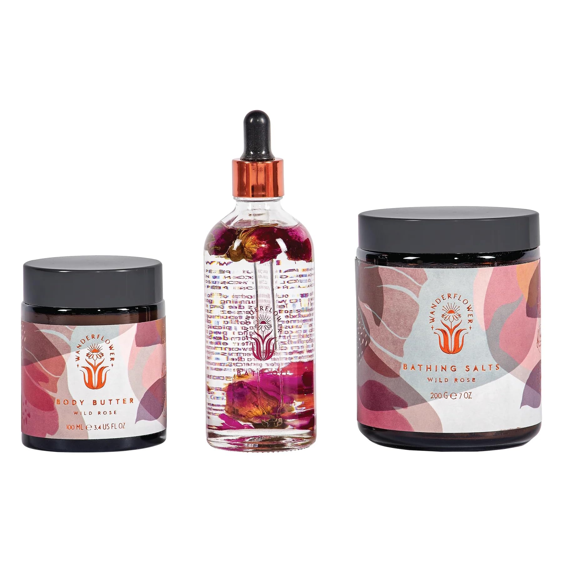 Wild Rose Relaxing Bath Gift Set with Wanderflower - Soothing Aromatherapy for Stress Relief & Self-Care | Perfect for Spa Nights & Romantic Baths
