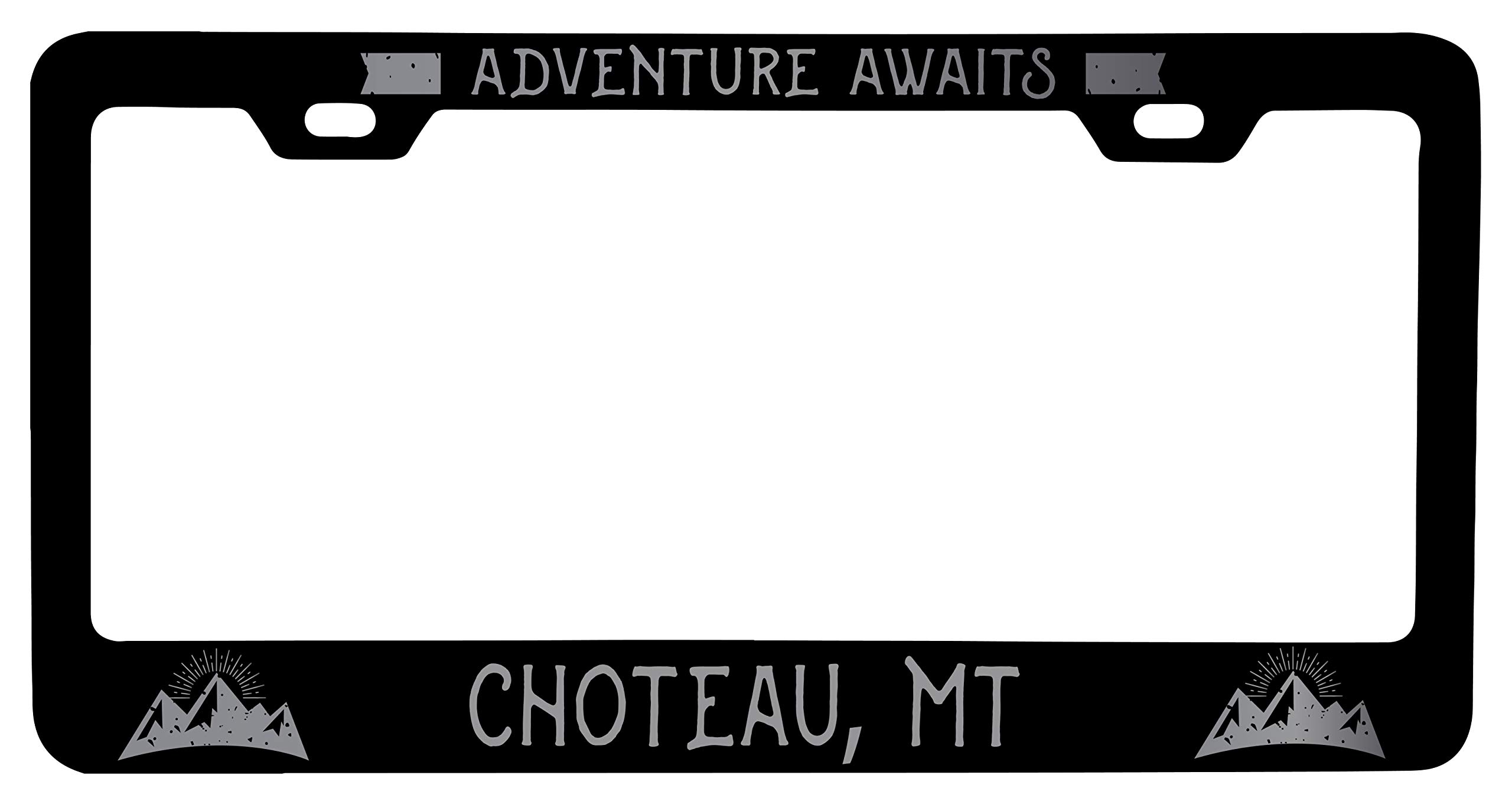 R and R Imports Choteau Montana Laser Etched Vanity Black Metal License Plate Frame - Custom Car Accessories for Personalization & Style Enhancement - Perfect for Cars, Trucks, and Motorcycles