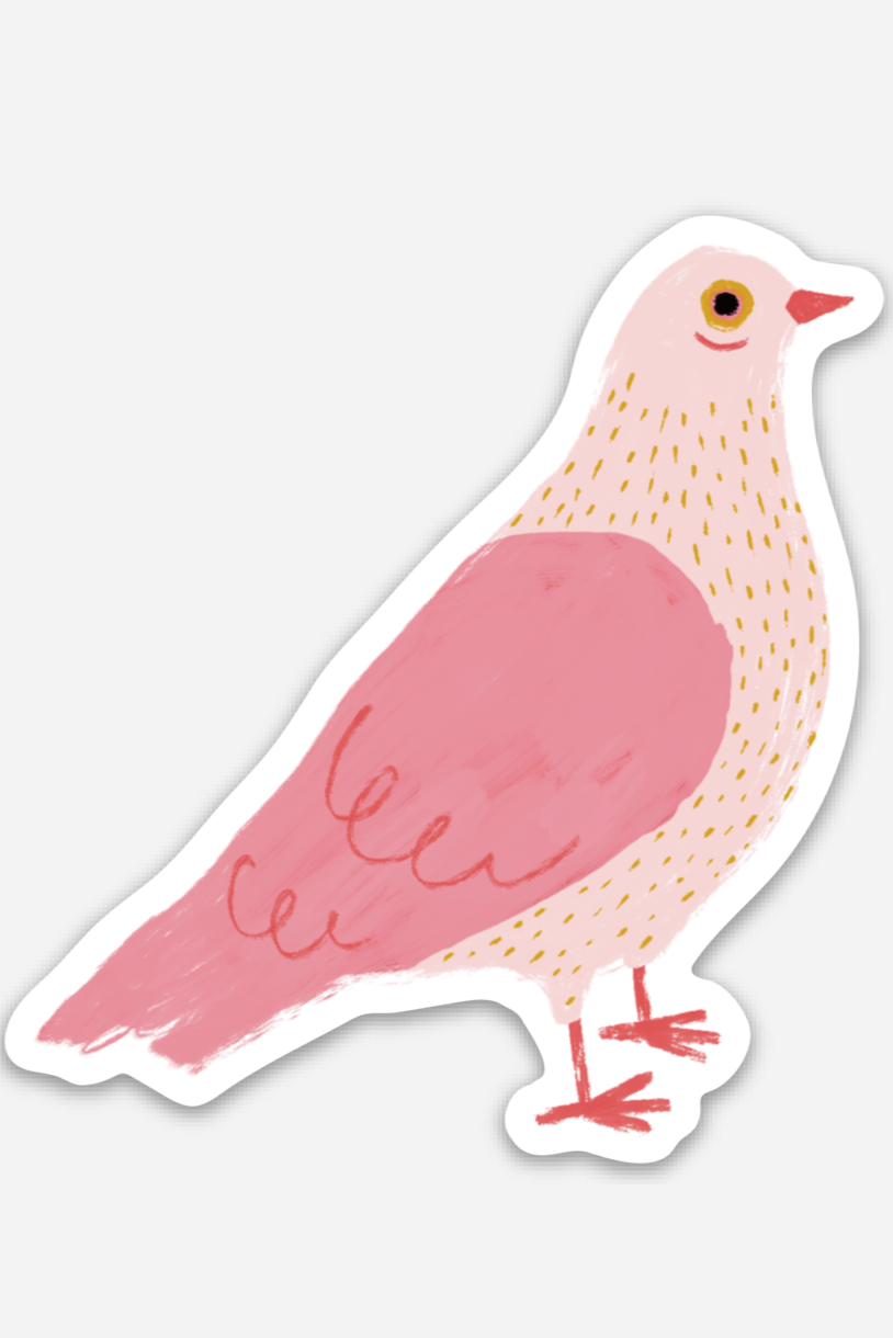 Pink Pigeon Stickers - Cute Waterproof Vinyl Decals for Laptops, Water Bottles & DIY Crafts - Perfect for Scrapbooking, Journaling & Room Decor