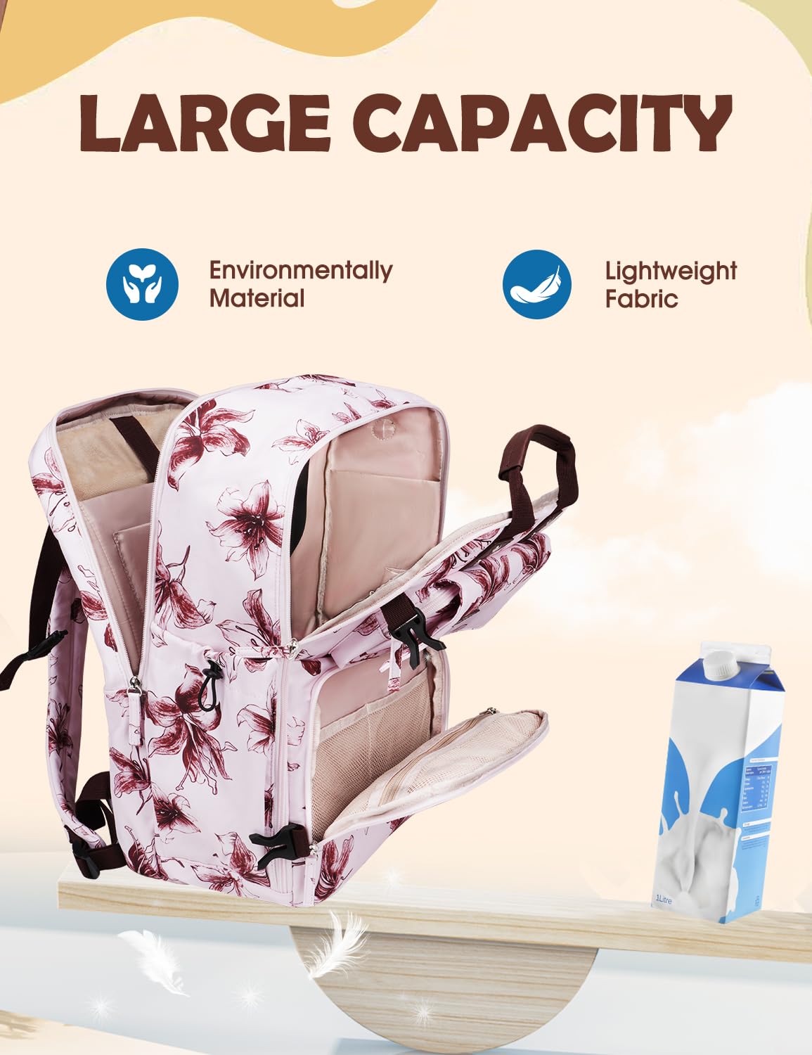 Pink TSA Approved Travel Backpack for Women - 17.3 Inch Lightweight Laptop Backpack with USB Charging Port & Padded Compartment - Perfect Carry-On Personal Item Bag for Air Travel, Commuting & Daily Use