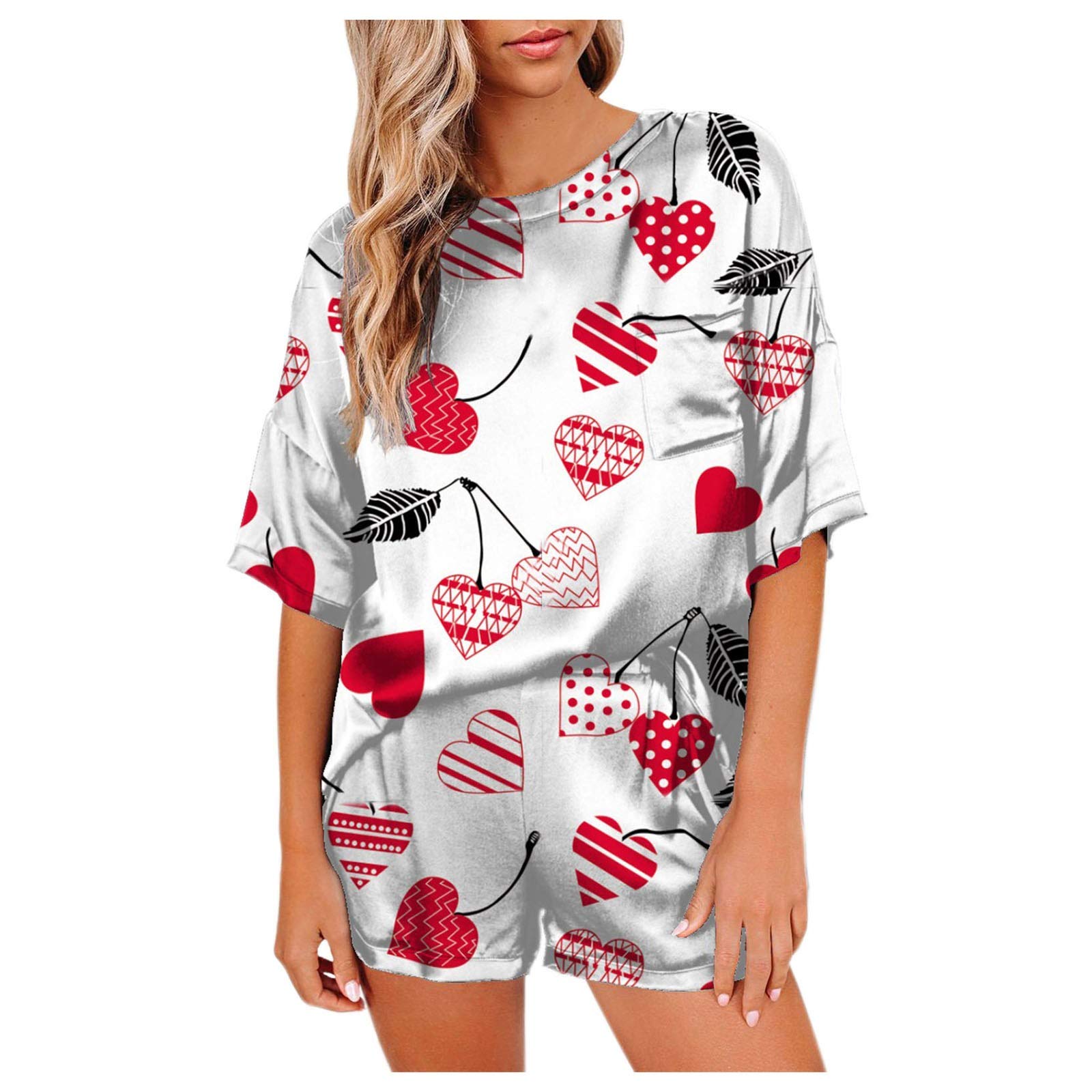 FMCHICO Women's Summer Pajama Set - Short Sleeve Sleepwear with Shorts for Comfortable Nightwear | Perfect for Lounge, Sleep & Vacation