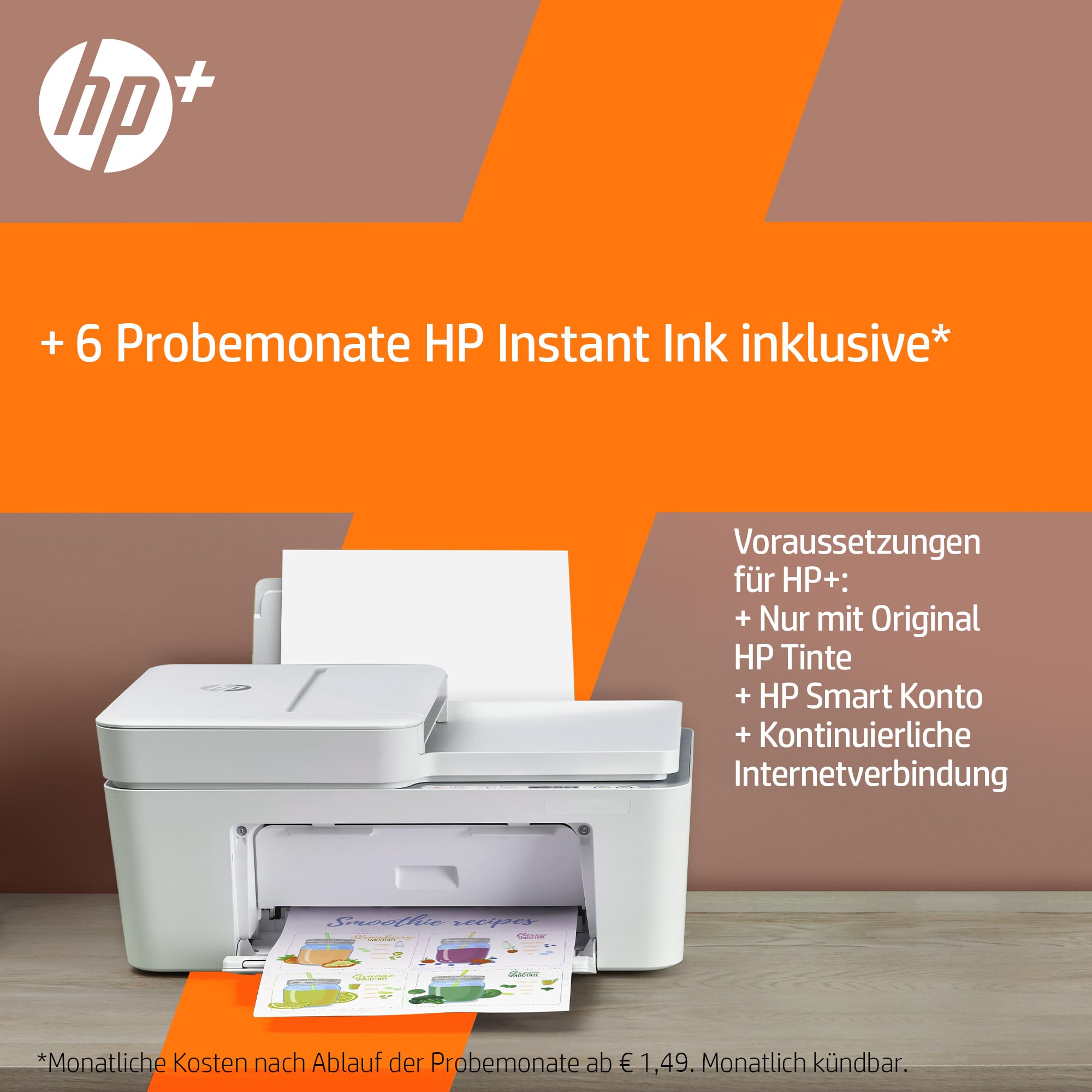 HP DeskJet 4120e All-in-One Wireless Printer with 6 Months Free HP Instant Ink | Print, Copy, Scan & Mobile Fax | Automatic Document Feeder & WiFi Connectivity | Ideal for Home Office & Small Business Use