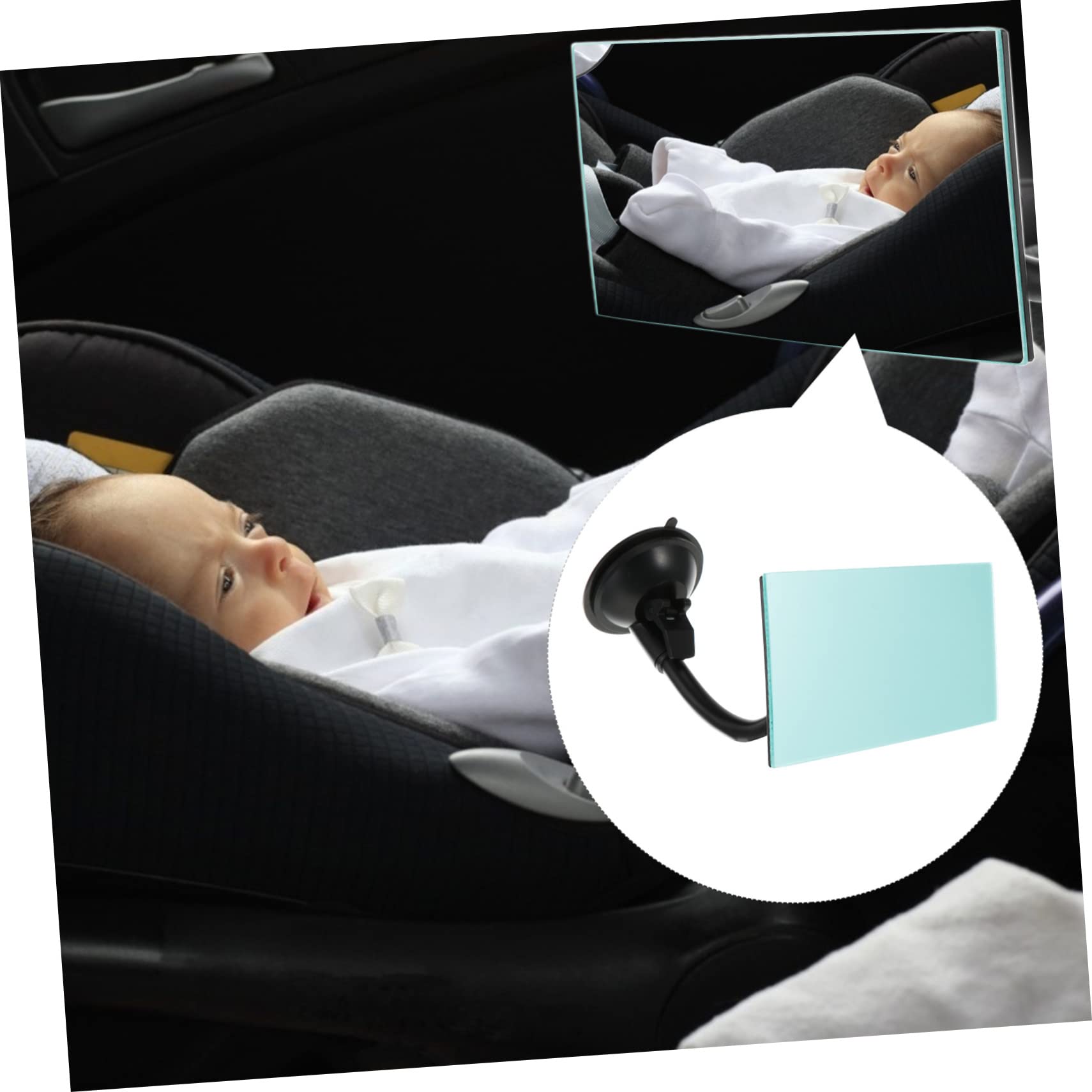 GLSTOY 1 Pack Baby Car Rearview Mirror - Safety Blind Spot Mirror for Cars, Easy Installation - Perfect for Parents to Monitor Infants in Rear-Facing Car Seats