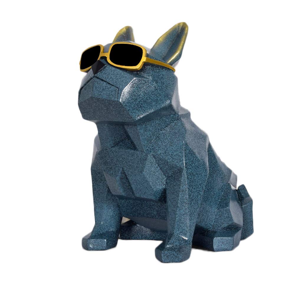 SYALEO Creative Dog Tissue Box Cover - Animal Themed Desktop Paper Storage Holder & Facial Tissue Dispenser - Golden Blue Decorative Organizer for Home, Office & Vanity - Perfect for Living Room, Bedroom & Bathroom Decor