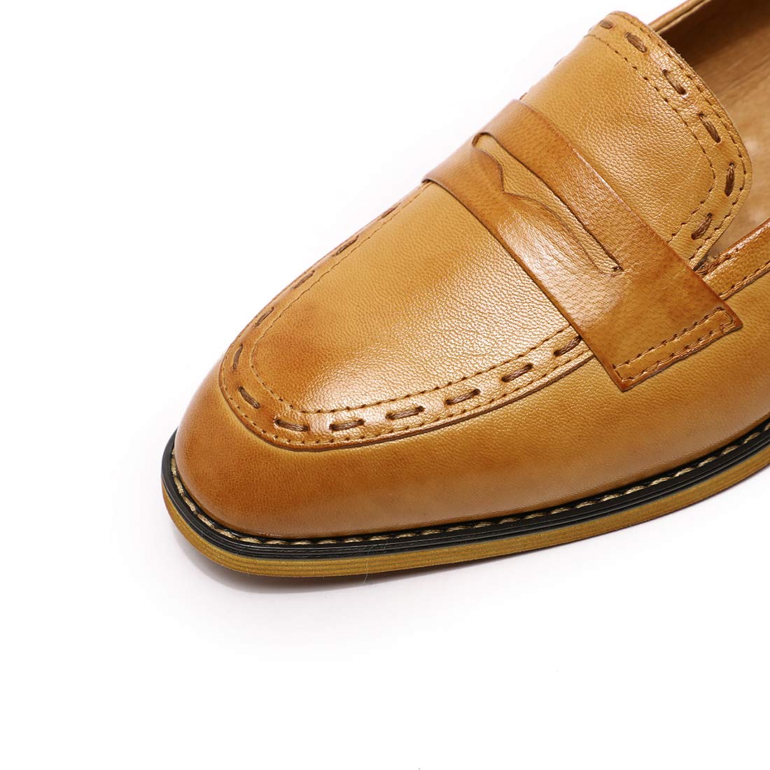 Women's Leather Penny Loafers Slip On Flats - Comfortable Office Shoes for Women, Casual Slip-On Loafers for Work & Everyday Wear | Perfect for Business, Travel & Walking