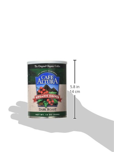 Organic Dark Roast Ground Coffee - Cafe Altura Premium 12oz Can (Pack of 2) | Rich Flavor for Morning Brew, Office Coffee Break & Gift Giving